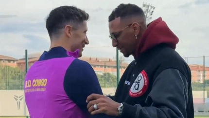 Boateng entrena junto al Barcelona