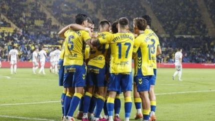 Las Palmas celebra uno de sus goles