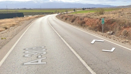 Tramo de la carretera A-308 donde se ha producido el accidente mortal