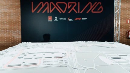 Maqueta del circuito durante la presentación del circuito de Fórmula 1 Madring