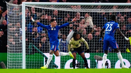 El Chelsea celebra el primer gol del partido frente al Barcelona en la Liga de Campeones