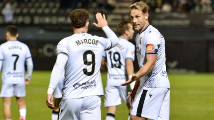 Los jugadores del Celta celebran su victoria frente al Almería