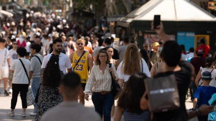 Ciudadanos en el centro de Barcelona