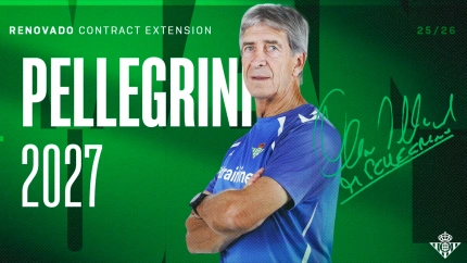 Pellegrini seguirá un año más como técnico del Betis.