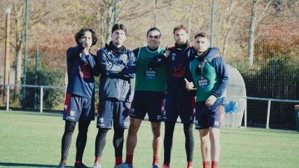 Imagen de un entrenamiento del Pontevedra antes de recibir a Guadalajara