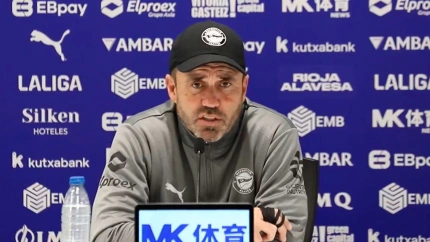 El entrenador del Deportivo Alavés, Eduardo Coudet