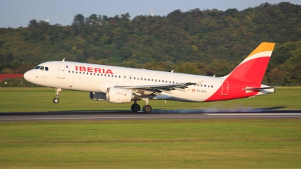 Airbus A320 de Iberia en el aeropuerto de Viena