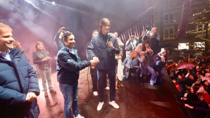 Álvaro Carreras pulsó con el alcalde de Ferrol el botón de encendido de la Navidad en Ferrol