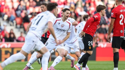 Raúl García de Haro hizo el primero de los dos goles de Osasuna.