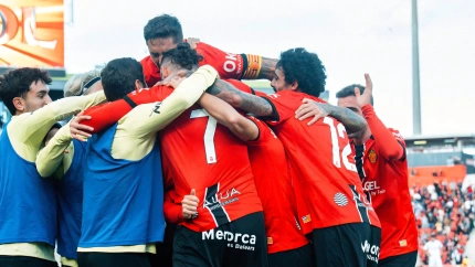 Celebración de uno de los goles ante Osasuna
