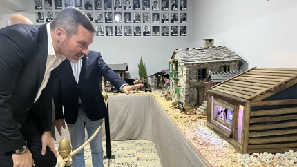 López Campos en el Belén de Begonte