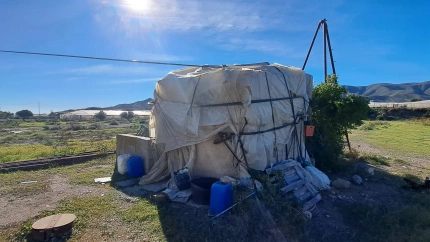 Una de las chabolas localizadas en la pedanía lorquina de Ramonete por la Policía Local