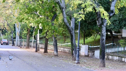 Imagen del parque de la Victoria de Jaén donde se hallaron muertas a dos jóvenes este fin de semana