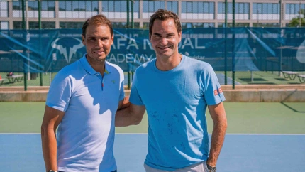 Rafa Nadal y Roger Federer en la Academia