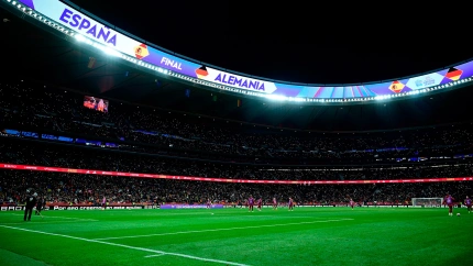 Aspecto del Metropolitano durante el España-Alemania, partido de vuelta de la final de la Liga de las Naciones femenina