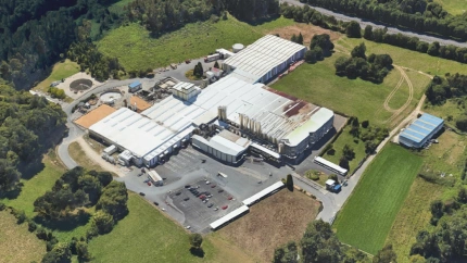 Vista aérea de la planta de Leche Celta en Pontedeume