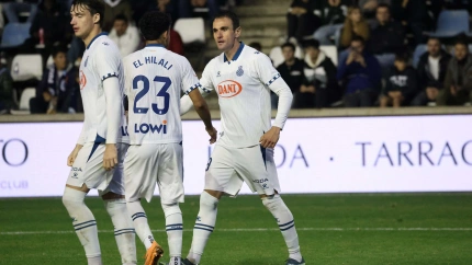 Kike García marcó los dos goles del Espanyol la pasado ronda disputada en el Camp D' Esports de Lleida.