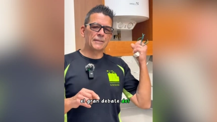 Sergio Llorente, electricista, en el vídeo