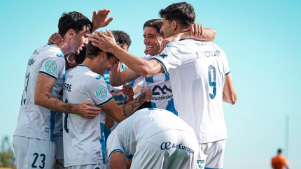 El Baleares celebra un tanto en liga
