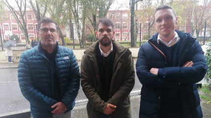 El director del IES Concepción Arenal con Reina y Bouza