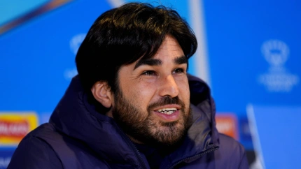 Pere Romeu, entrenador del FC Barcelona femenino, en rueda de prensa.