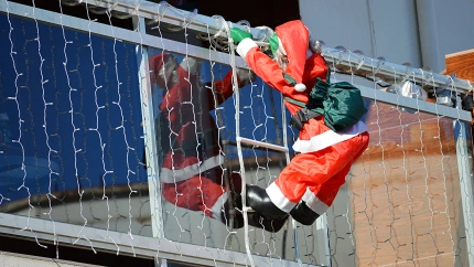 Balcón decorado navideño