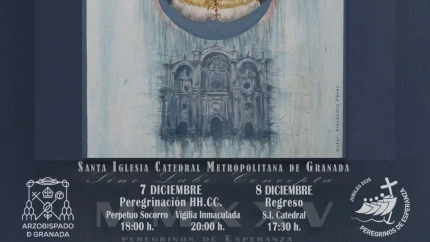 Detalle del cartel de la Inmaculada