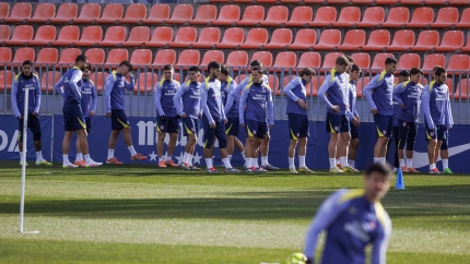 Imagen de los jugadores del Atlético de Madrid en un entrenamiento