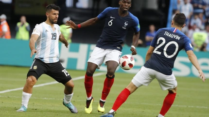 Sergio Agüero, durante un Argentina-Francia
