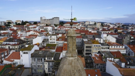 Vista aérea de una parte del barrio de A Magdalena, en Ferrol