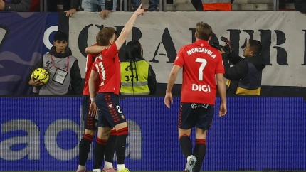 Víctor Muñoz celebra su gol en el Osasuna - Levante