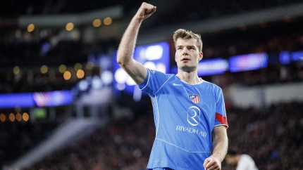Sorloth celebra su gol en el PSV - Atlético de Madrid