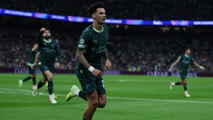 Gol de O'Reilly en el Santiago Bernabéu con el que el Manchester City logró el empate sobre el Real Madrid