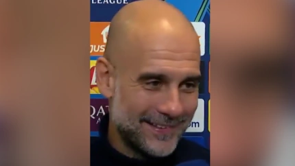 Pep Guardiola en el micrófono de Movistar Plus