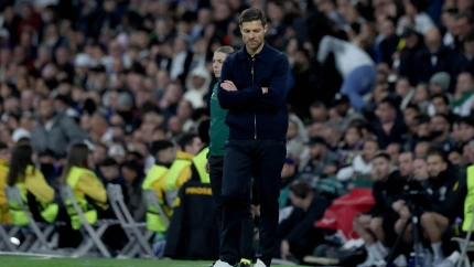 El técnico del Real Madrid, Xabi Alonso, durante el encuentro correspondiente a la fase regular de la Liga de Campeones que han disputado este miércoles Real Madrid y Manchester City en el estadio Santiago Bernabéu, en Madrid