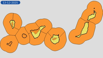 Avisos de la AEMET en Canarias para el sábado 13 de diciembre