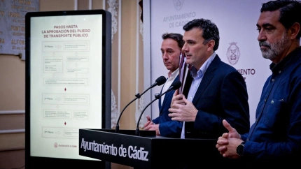 11/12/2025 El alcalde de Cádiz, Bruno García, presentando el nuevo plan de transporte urbano.POLITICA ESPAÑA EUROPA ANDALUCÍAAYUNTAMIENTO DE CÁDIZ