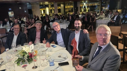 Miembros del AC Lorca durante la Gala del Deporte de la Región de Murcia celebrada en el Hotel Nelva