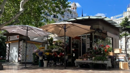 Floristas de la plaza del Ayuntamiento de Valencia