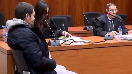 José Miguel Oliván, condenado por el doble crimen, en un momento del juicio