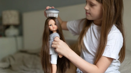 Niña jugando con una muñeca