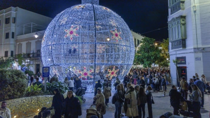 Acto de encendido de las luces de Navidad celebrado este jueves en Melilla
