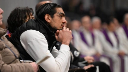 Un preso durante la Misa Jubilar del Papa