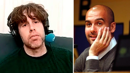 Dani Senabre, y Pep Guardiola, durante su etapa como entrenador del Barcelona