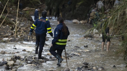 Operativo de búsqueda en Alhaurín El Grande (Málaga) de la persona desaparecida cuyo cuerpo ha sido hallado sin vida