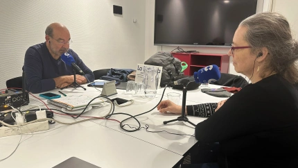 Ángel Expósito con Silvia Rodríguez, española en Groenlandia