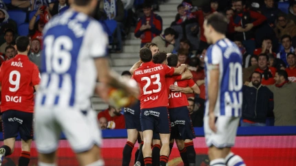 Osasuna celebra el 0-2 contra la Real Sociedad