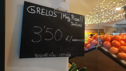 Cartel grelos frutería