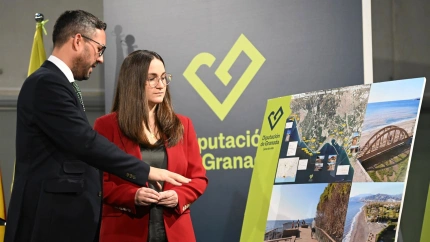 La diputada de Presidencia, Proyectos Estratégicos Provinciales, Gestión de Bienes Culturales y Reto Demográfico, María Vera, y el diputado de Contratación, Agua, Promoción Agraria y Medio Ambiente, Antonio Mancilla