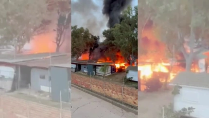Incendio en un camping de El Perelló
